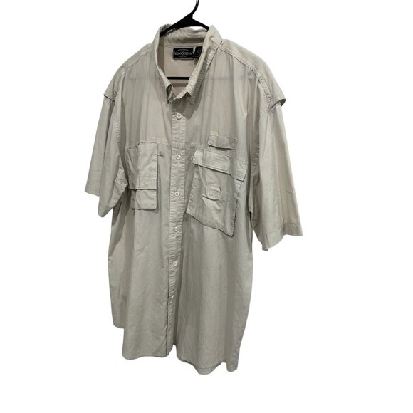 Field & Stream Mens XL Tan Short Sleeve Button-Up Shirt With Pockets - Picture 3 of 8